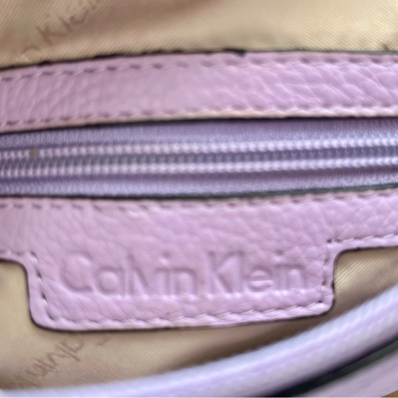CALVIN KLEIN Lavender Crossbody Bag Mini Pebbled Faux Leather Purse - Picture 11 of 13